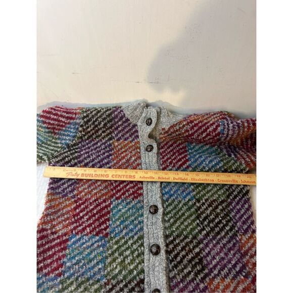 Appleseed sweater cardigan small color block Big Buttons - Picture 7 of 8